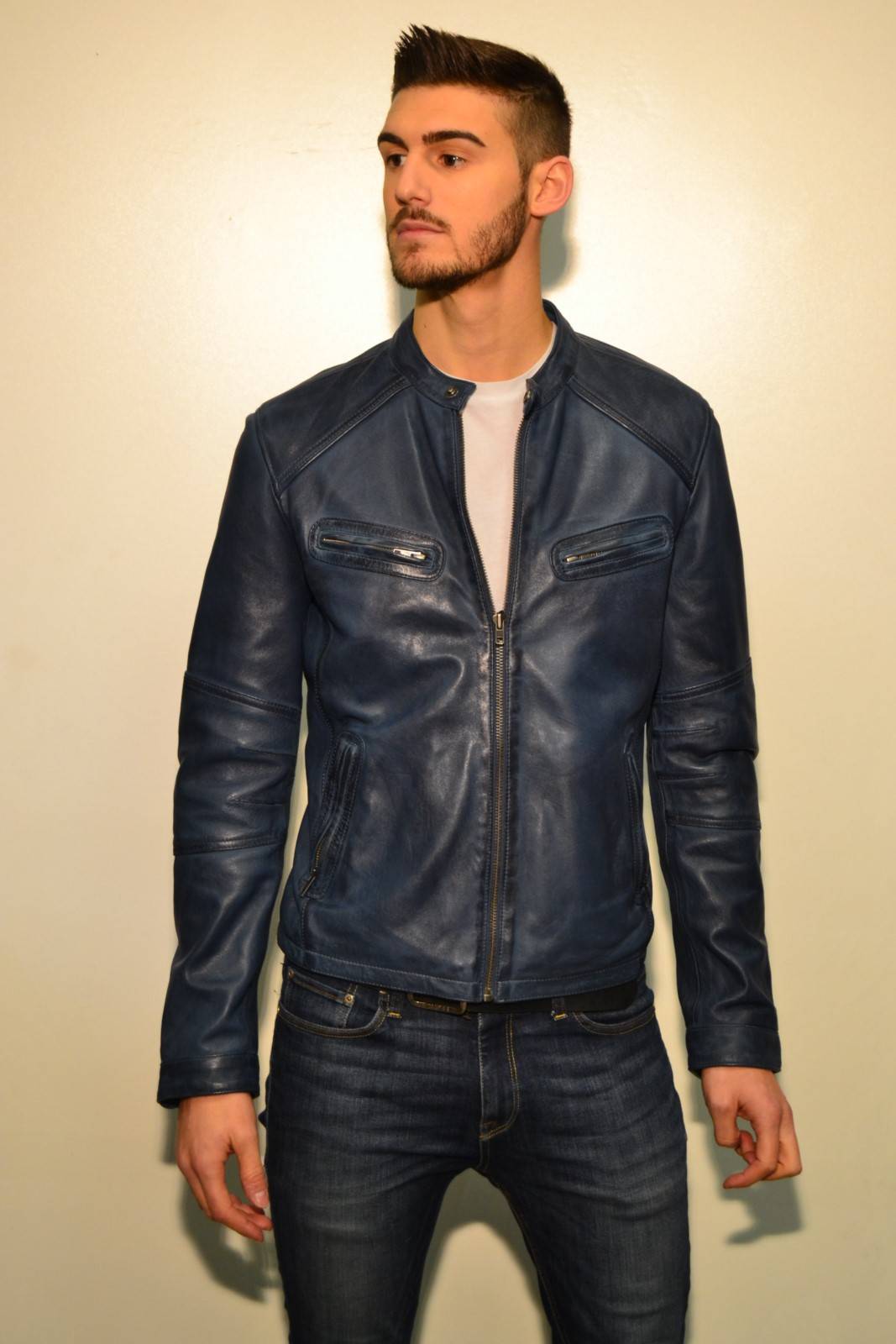 Veste en top cuir giovanni