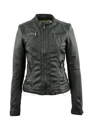 blouson noir cuir agneau femme